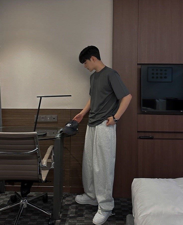 Gray Casual Relaxed Fit Pants