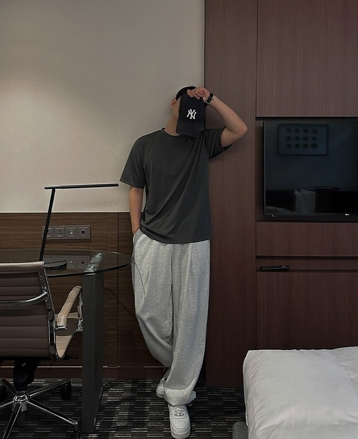 Gray Casual Relaxed Fit Pants