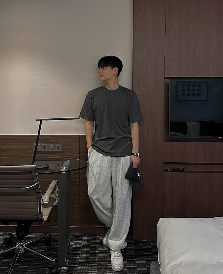 Gray Casual Relaxed Fit Pants