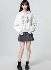 Gray Hoodie Pullover With Layered Shirt Design