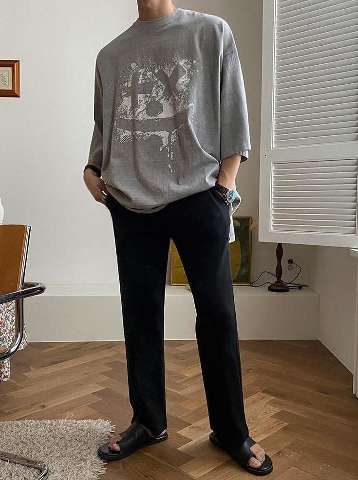 Gray Loose Casual Sweatpants