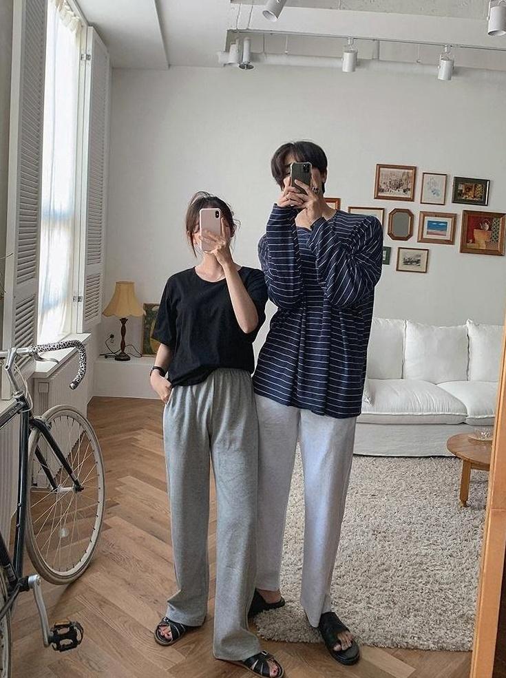 Gray Loose Casual Sweatpants