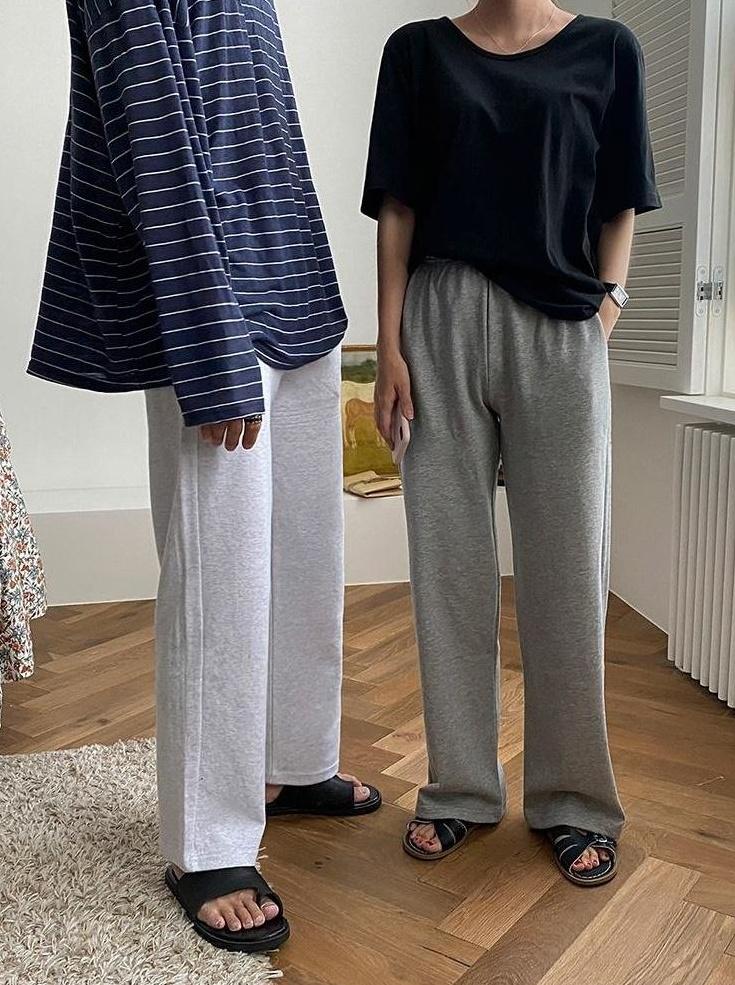 Gray Loose Casual Sweatpants