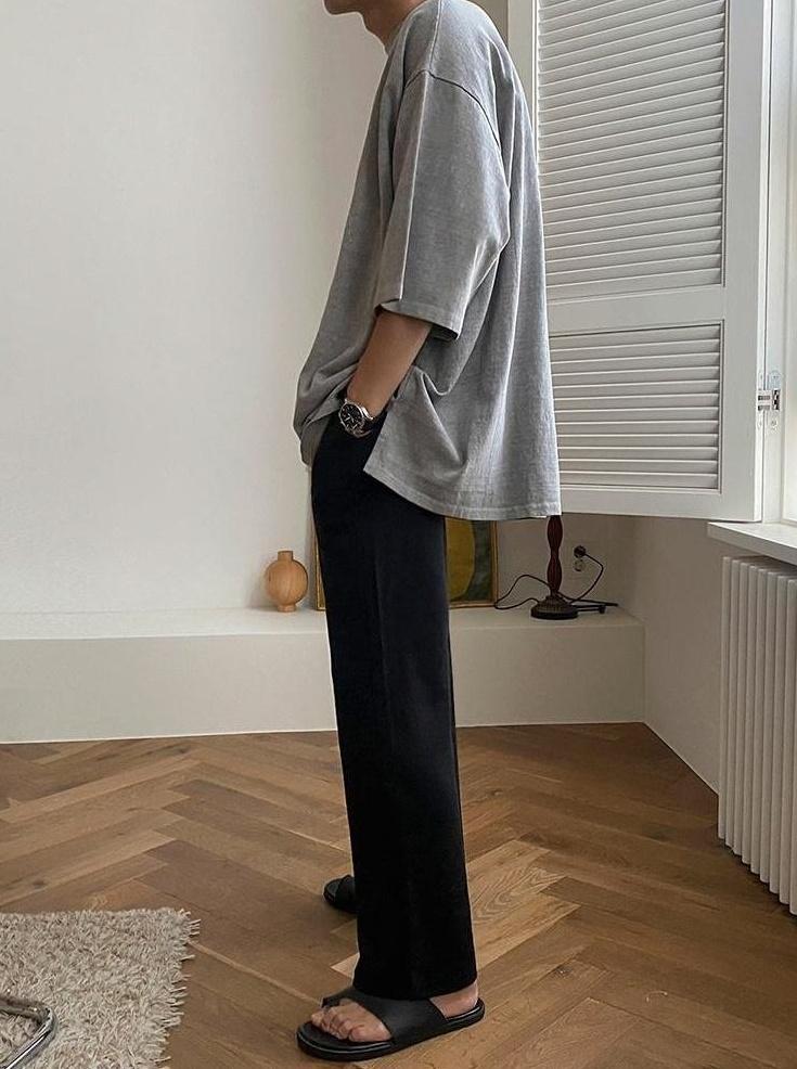 Gray Loose Casual Sweatpants
