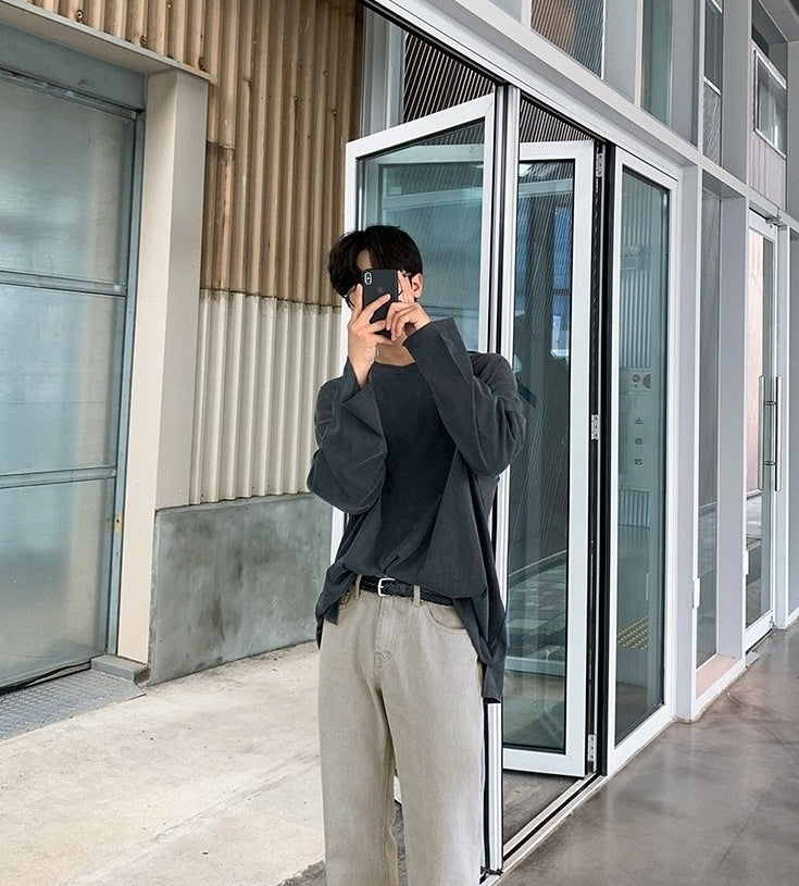 Gray Loose Fit Denim Pants