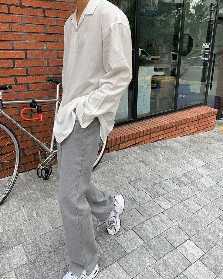 Gray Loose Fit Denim Pants