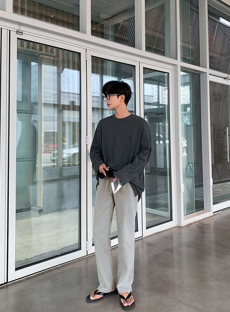 Gray Loose Fit Denim Pants