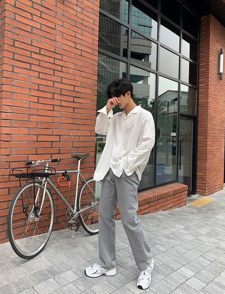 Gray Loose Fit Denim Pants