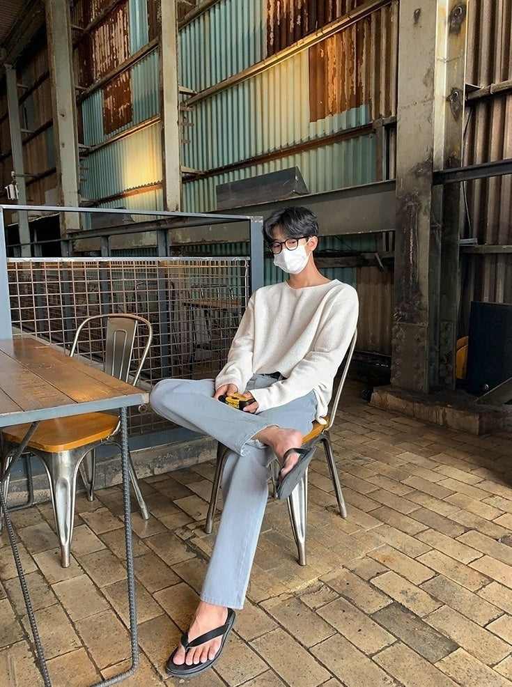 Gray Loose Fit Denim Pants