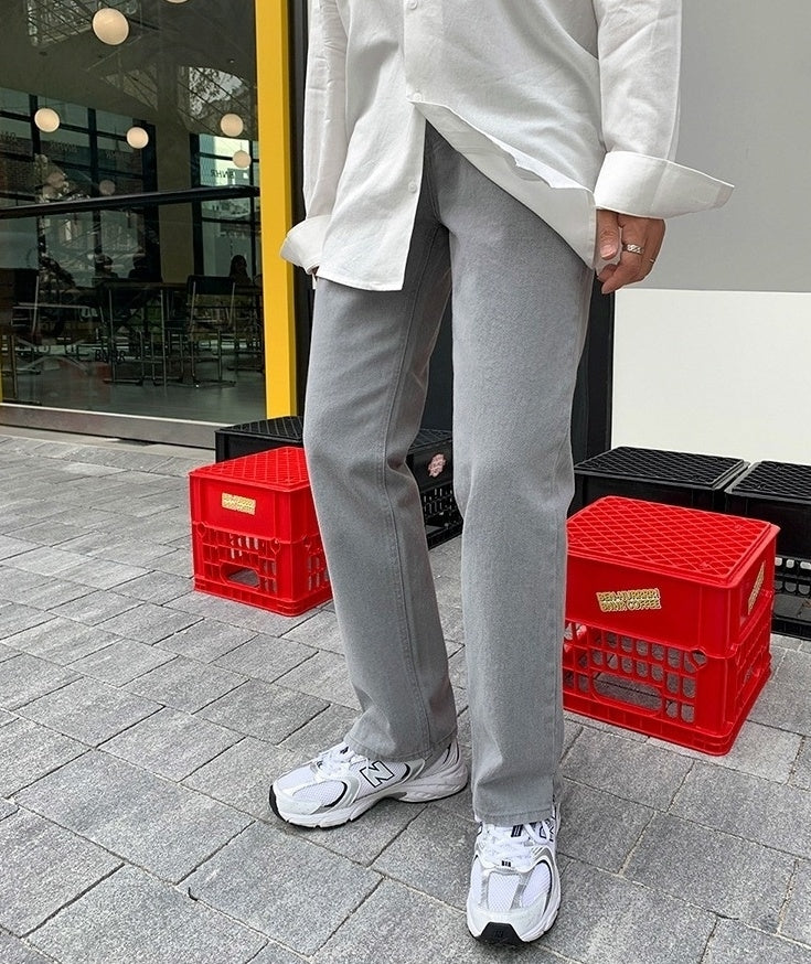 Gray Loose Fit Denim Pants