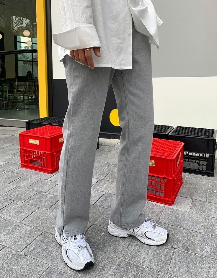 Gray Loose Fit Denim Pants