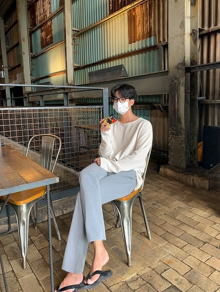 Gray Loose Fit Denim Pants