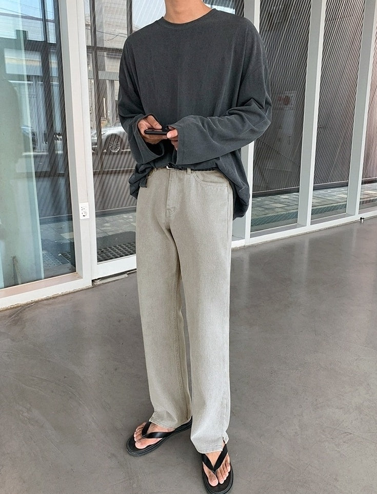 Gray Loose Fit Denim Pants