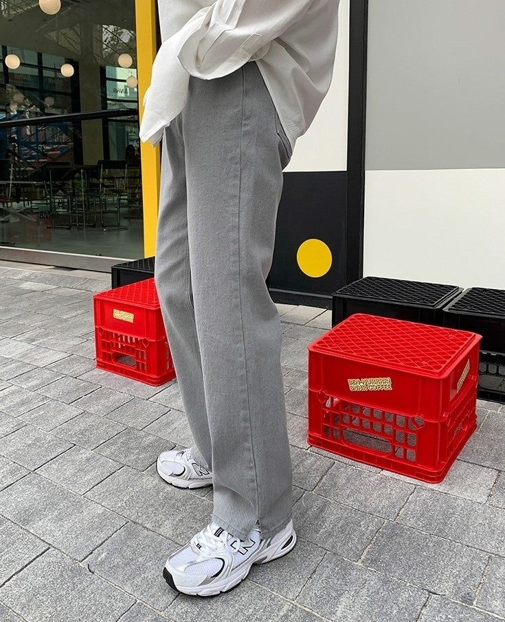 Gray Loose Fit Denim Pants
