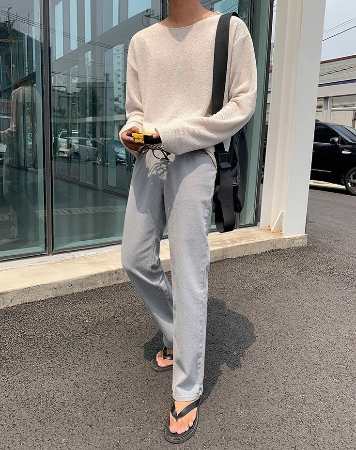 Gray Loose Fit Denim Pants
