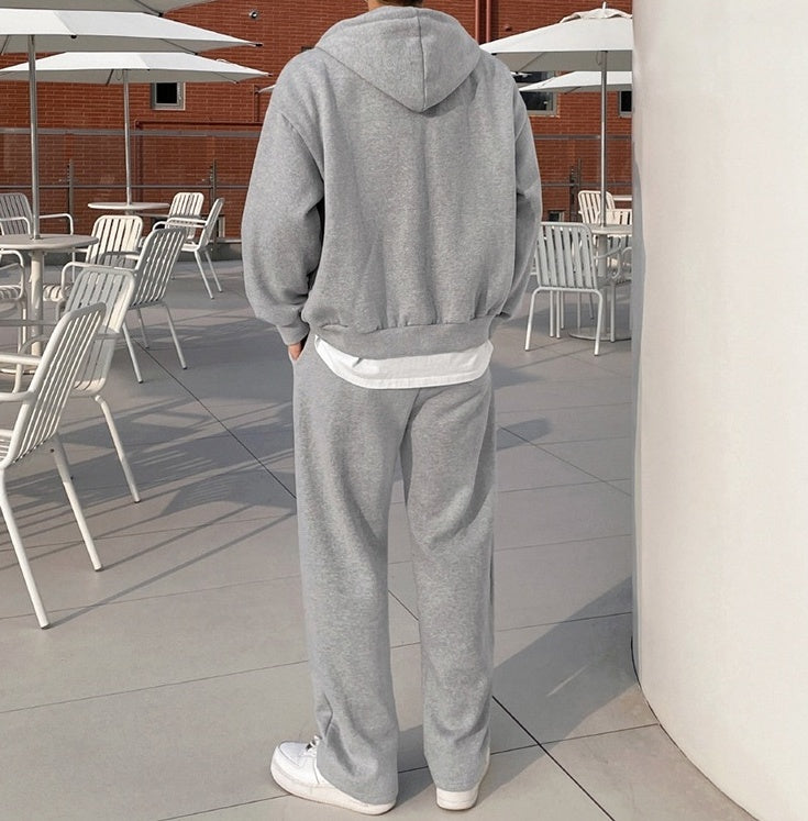 Gray Relaxed Fit Casual Trousers