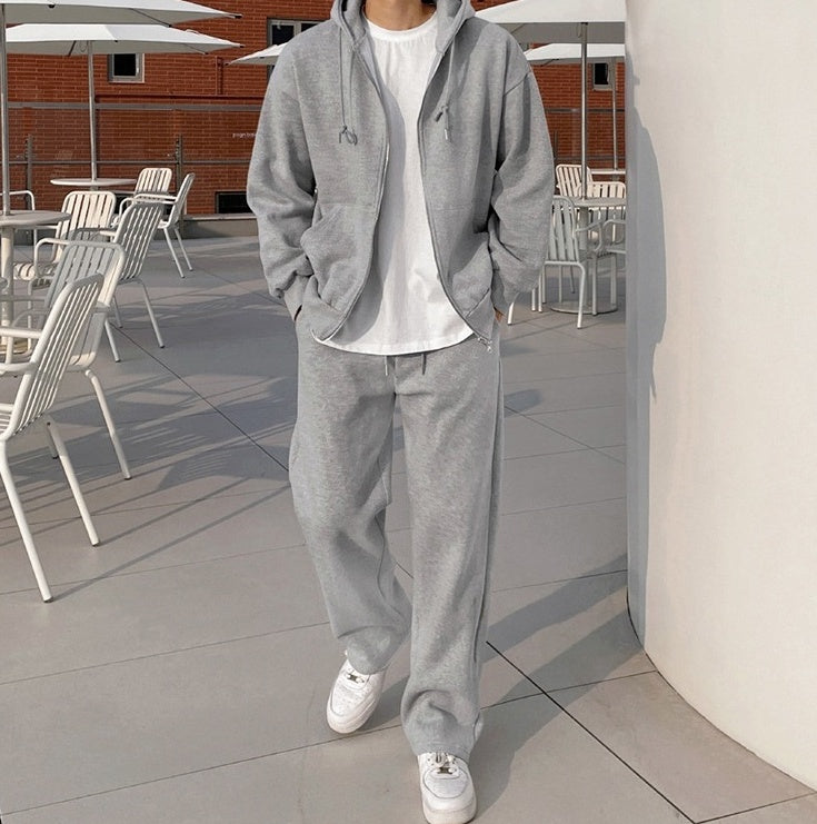 Gray Relaxed Fit Casual Trousers