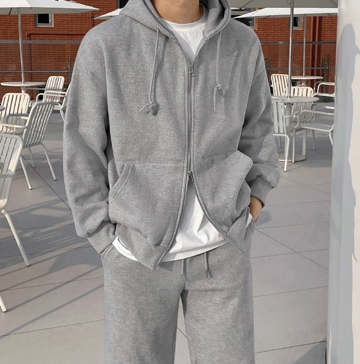 Gray Relaxed Fit Casual Trousers