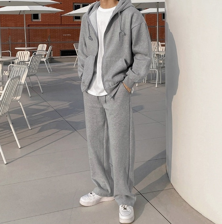 Gray Relaxed Fit Casual Trousers