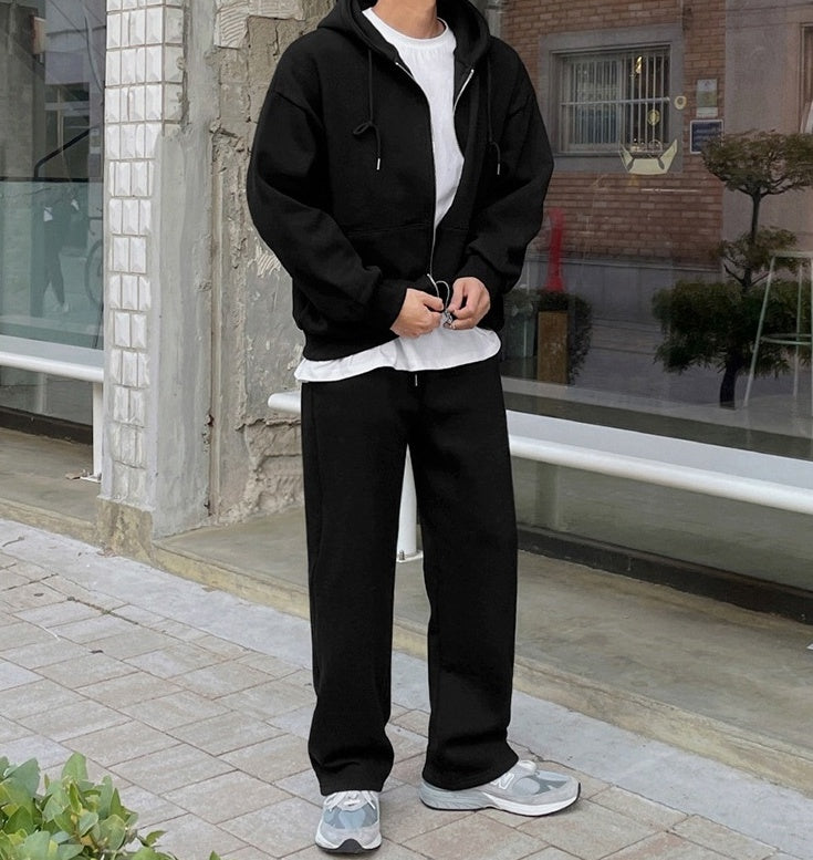 Gray Relaxed Fit Casual Trousers