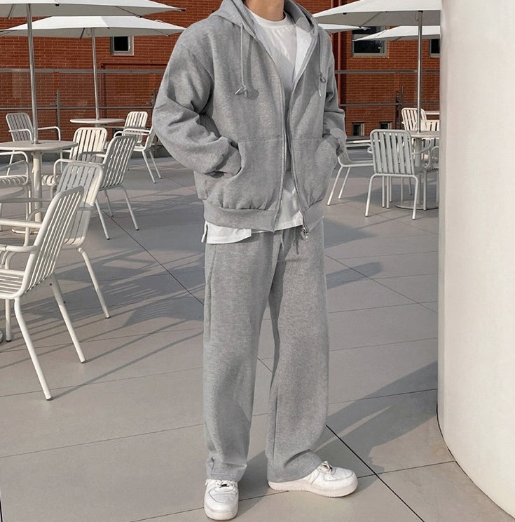 Gray Relaxed Fit Casual Trousers