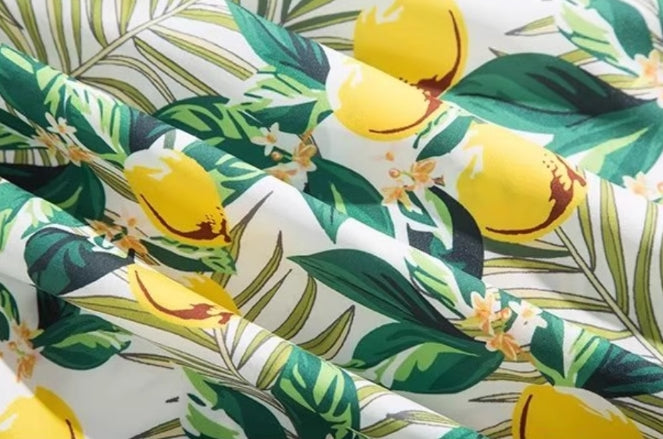 Green And Yellow Lemon Pattern Shirt
