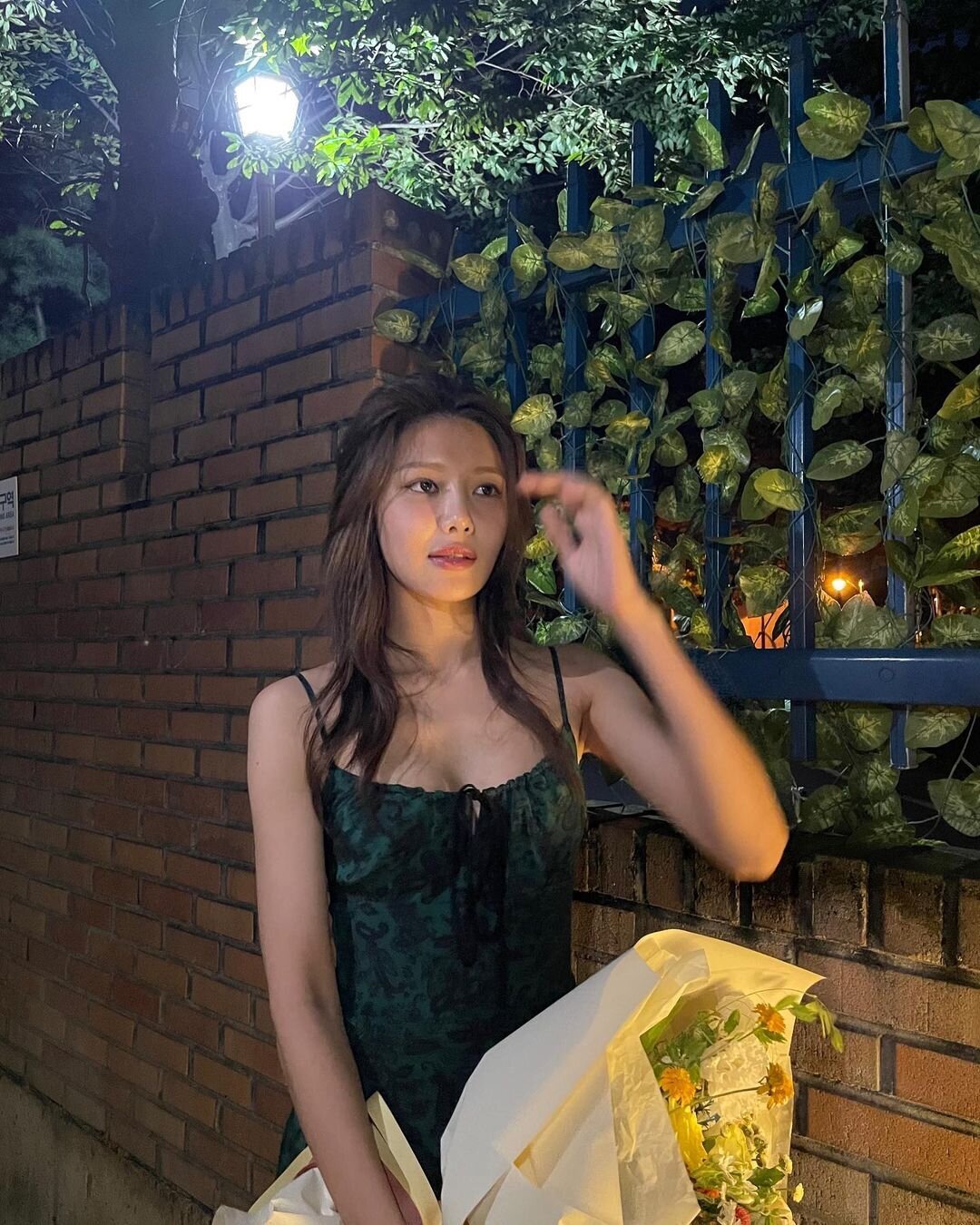 Green Bandana Pattern Sling Dress