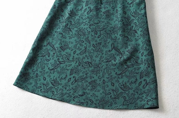 Green Bandana Pattern Sling Dress