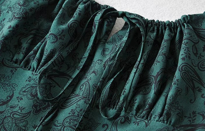 Green Bandana Pattern Sling Dress