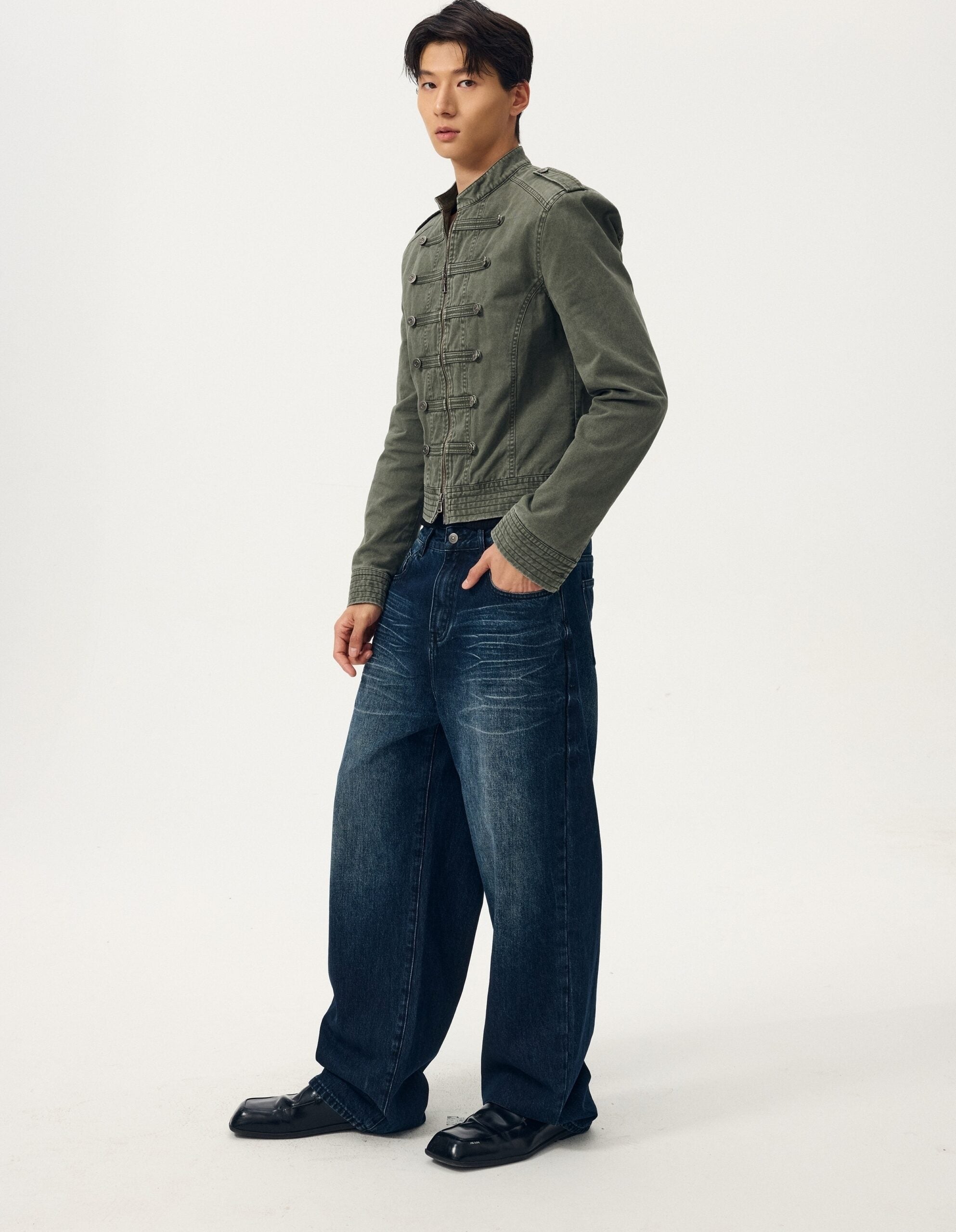 Green Cadet Button Jacket