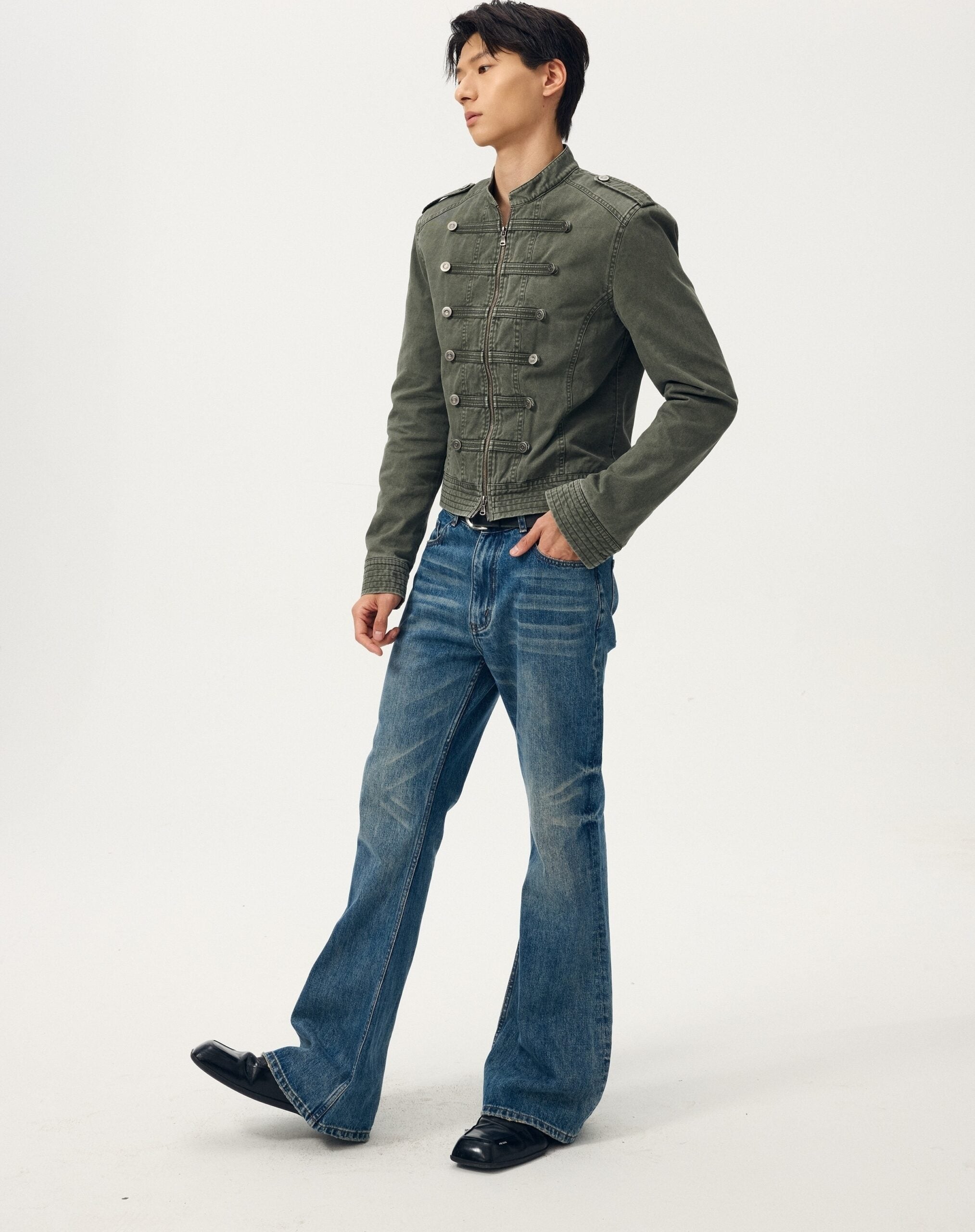 Green Cadet Button Jacket