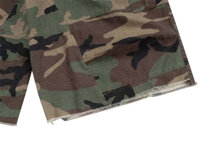Green Camouflage Cargo Shorts