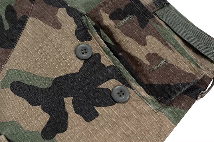 Green Camouflage Cargo Shorts