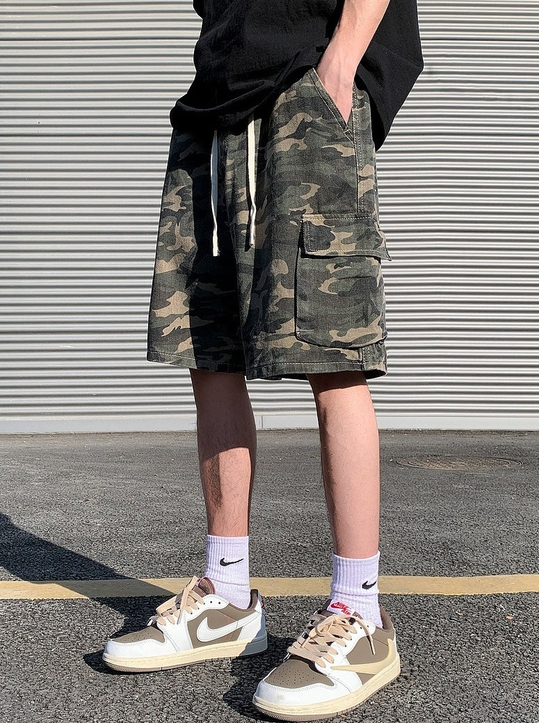 Green Camouflage Cargo Shorts