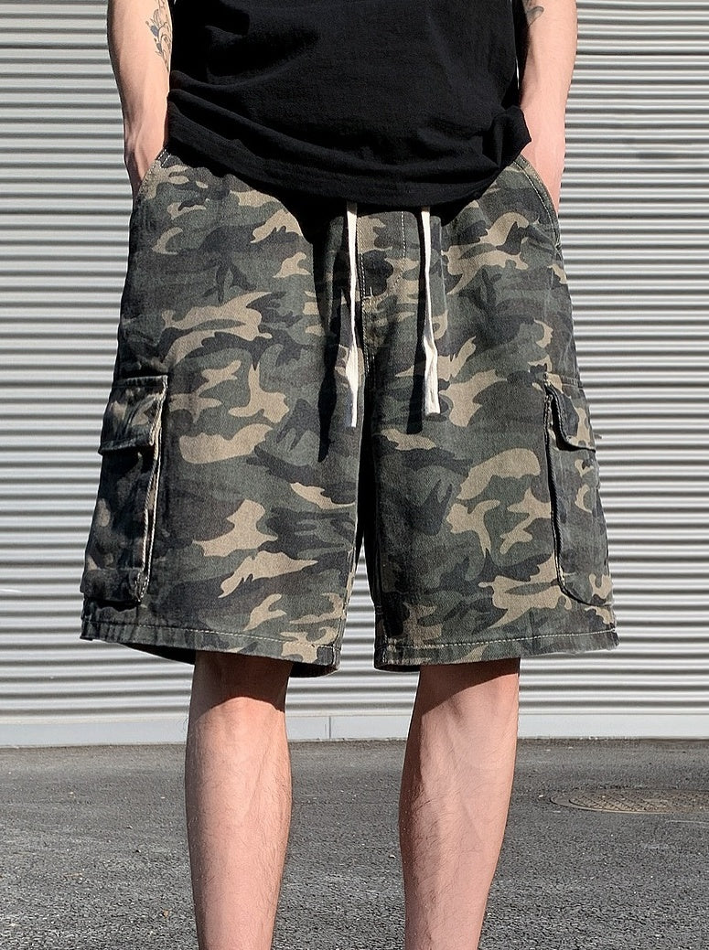 Green Camouflage Cargo Shorts