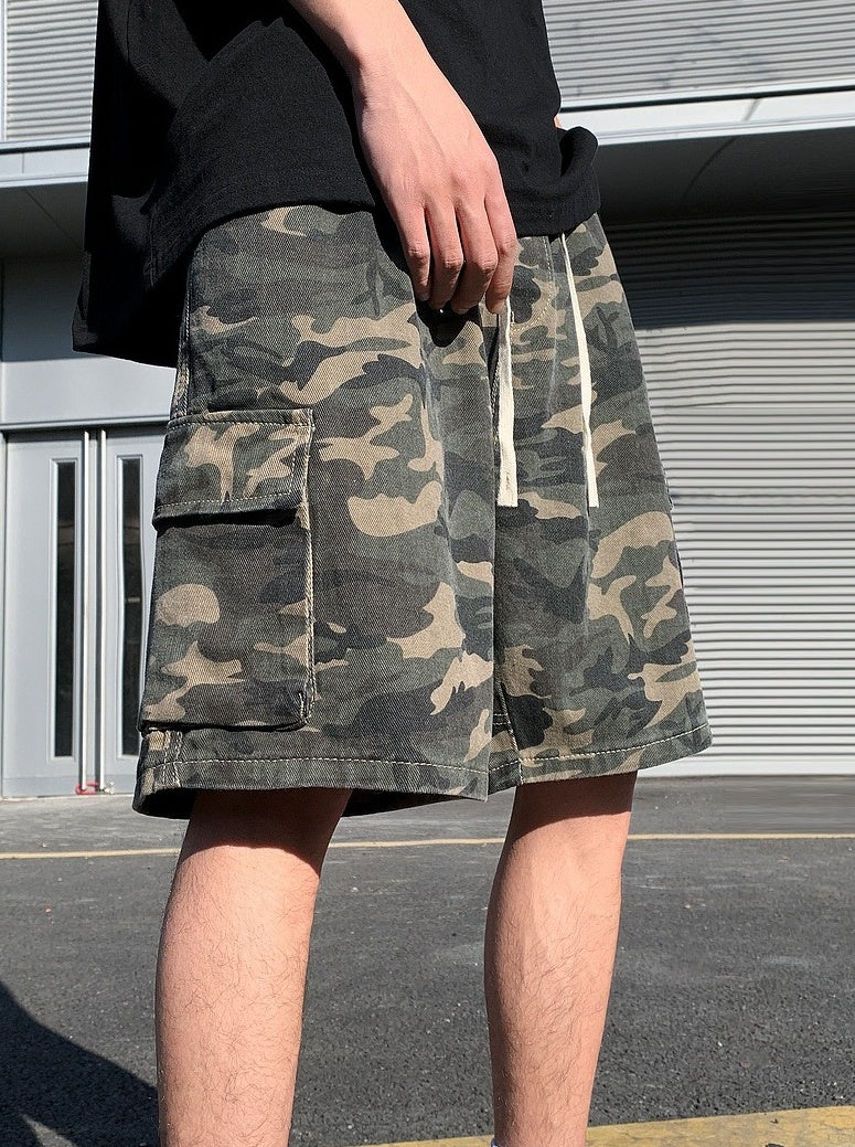 Green Camouflage Cargo Shorts