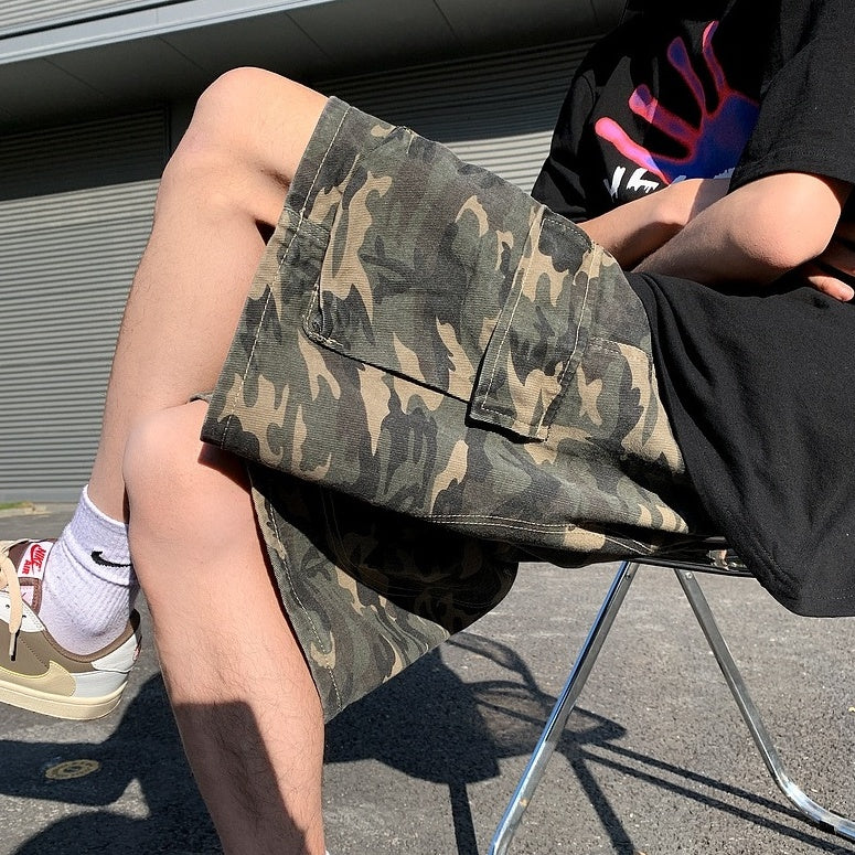 Green Camouflage Cargo Shorts
