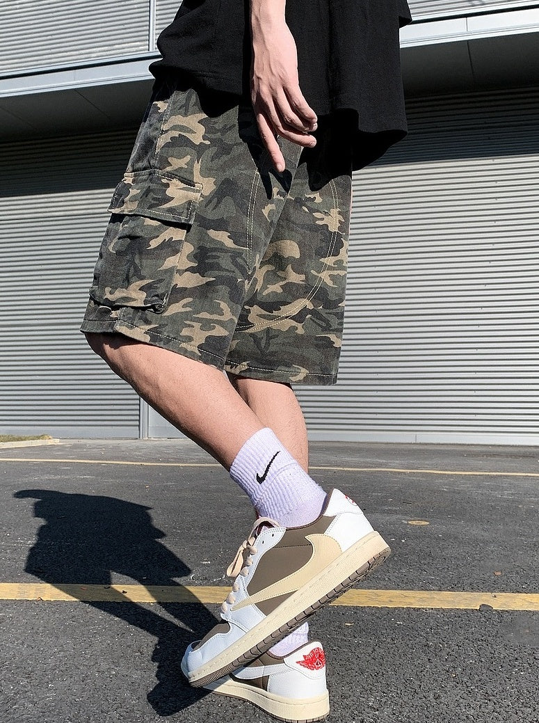 Green Camouflage Cargo Shorts