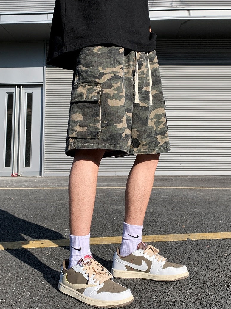 Green Camouflage Cargo Shorts