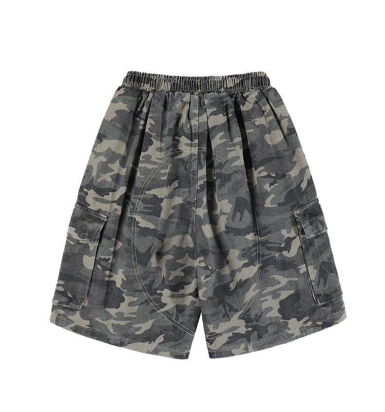 Green Camouflage Cargo Shorts