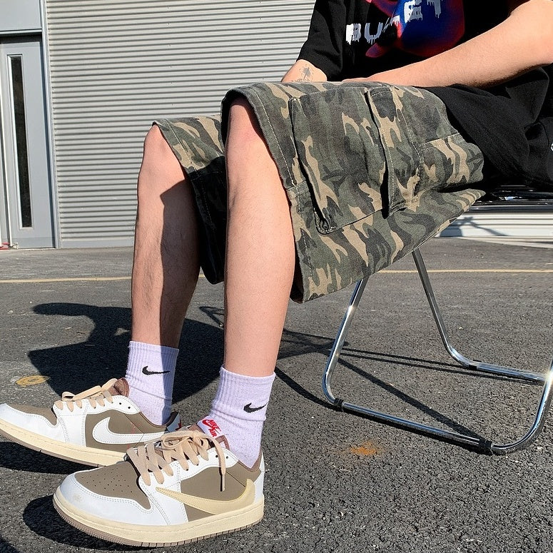 Green Camouflage Cargo Shorts
