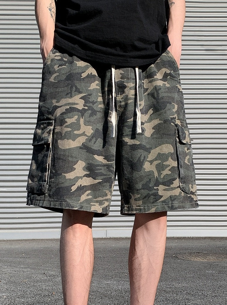 Green Camouflage Cargo Shorts