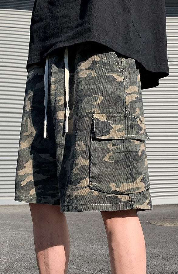 Green Camouflage Cargo Shorts