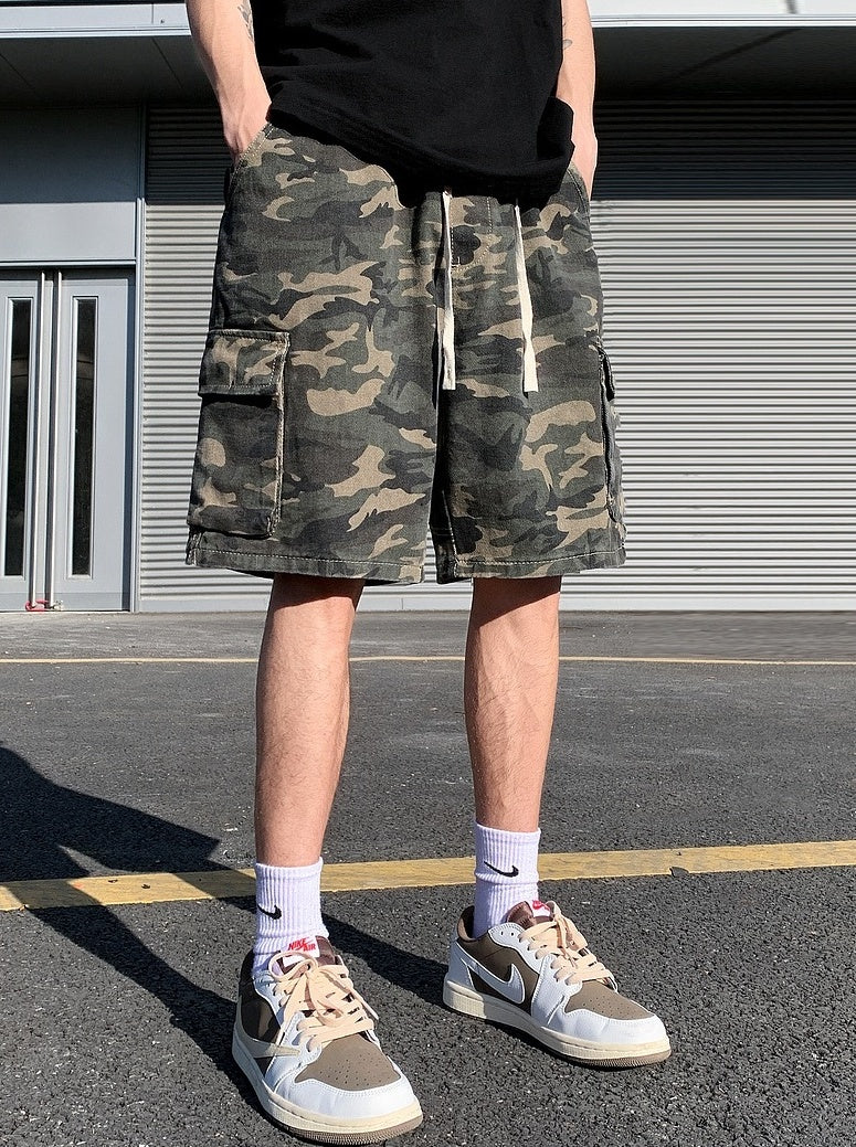 Green Camouflage Cargo Shorts