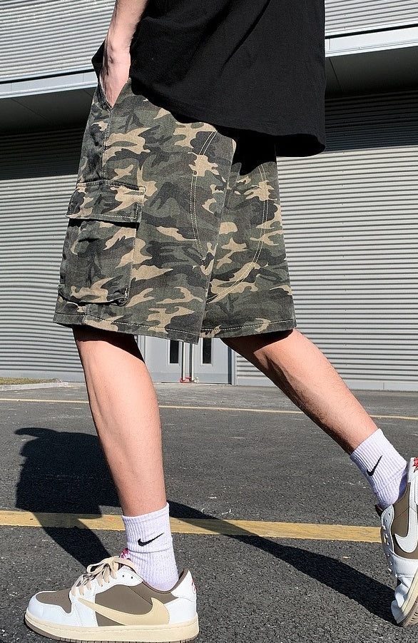 Green Camouflage Cargo Shorts