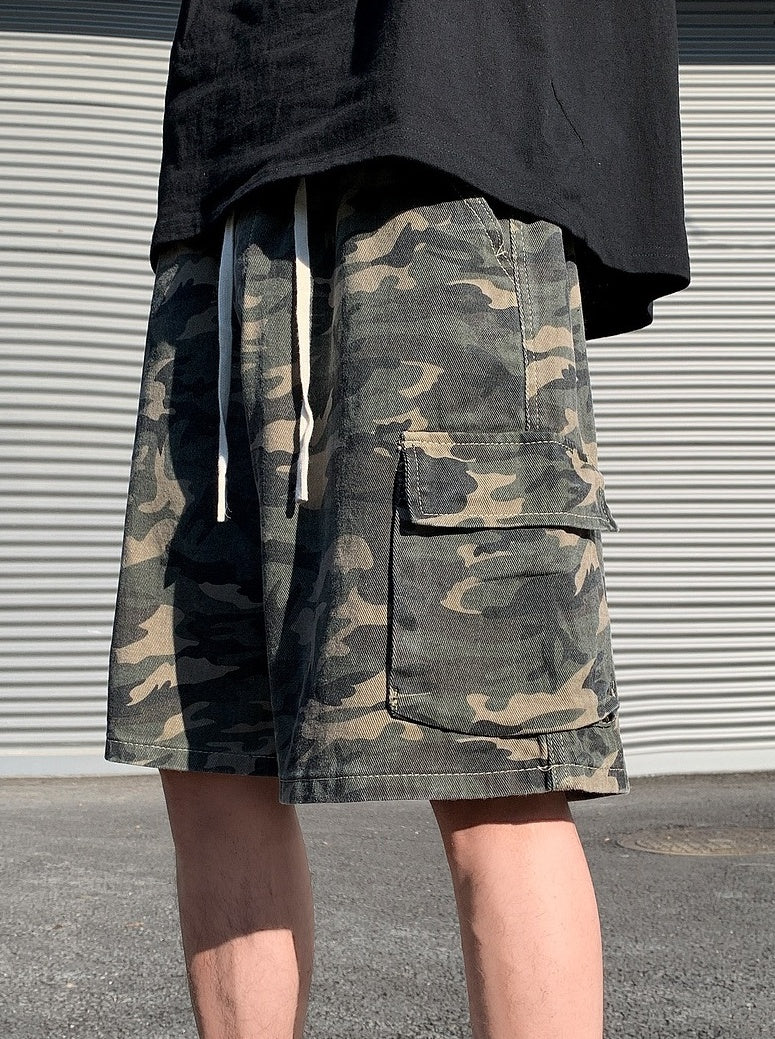 Green Camouflage Cargo Shorts