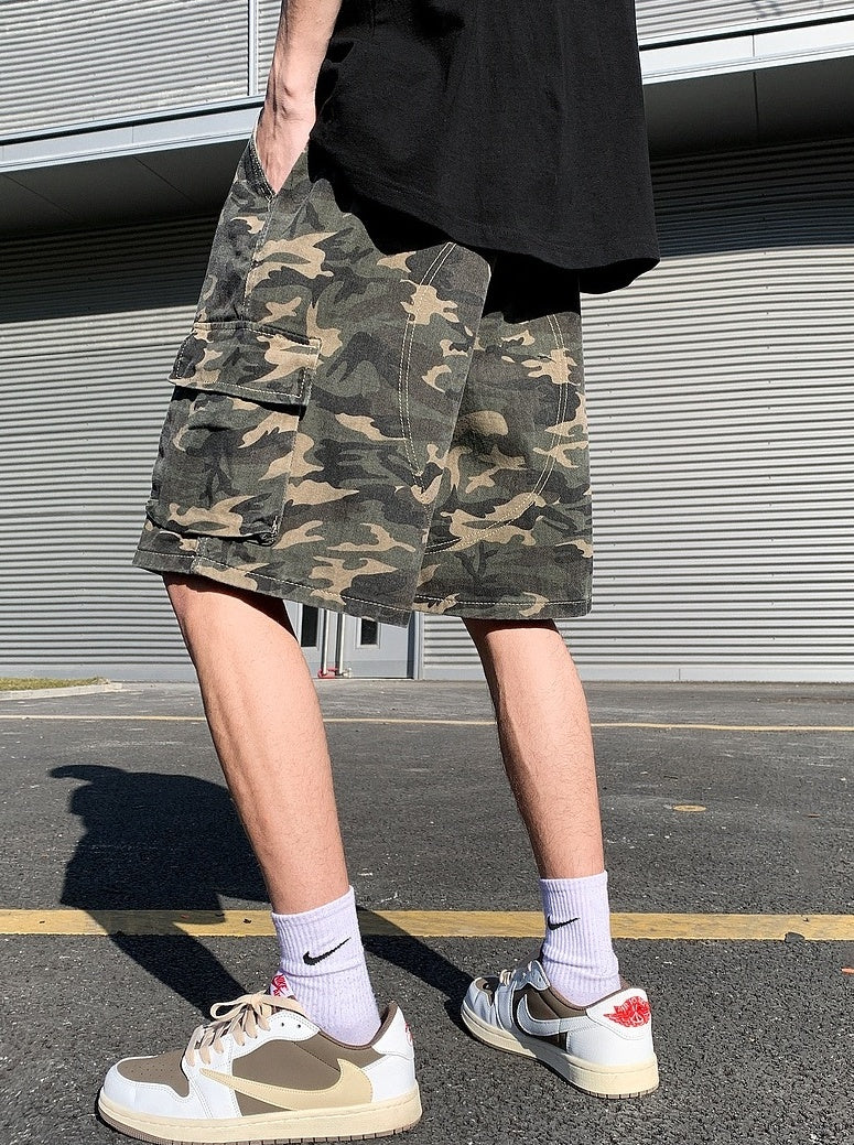 Green Camouflage Cargo Shorts