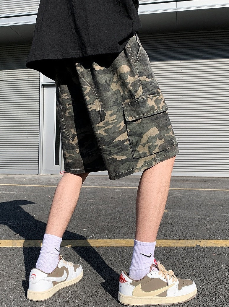 Green Camouflage Cargo Shorts
