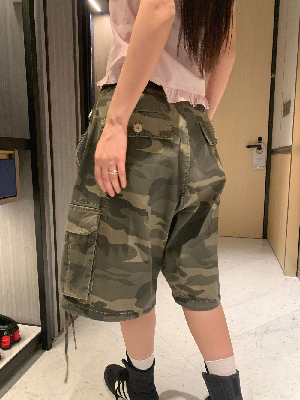 Green Camuflage Jorts