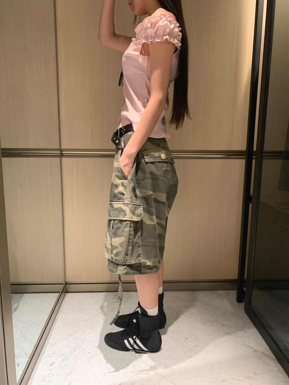 Green Camuflage Jorts